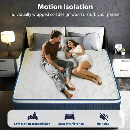 Mattress 14 Inch, Hybrid King Size Mattress in a Box, Gel Memory Foam Mattress with Pocket Springs - Loft&Timber