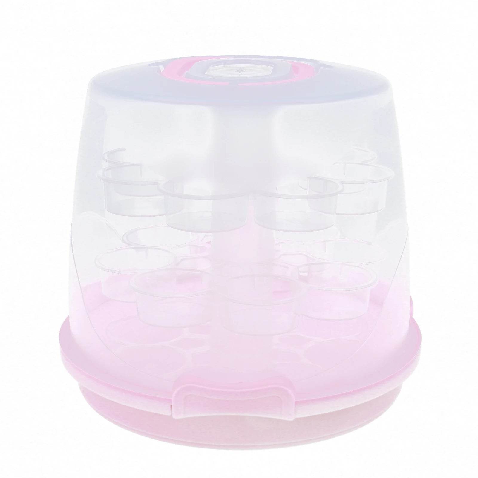 3-Tiers Multifunctional Pink Cupcake Carrier with 8 Cupcakes Capacity - Loft&Timber