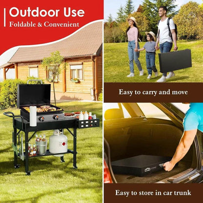 Portable Outdoor Folding Grill Table with Wheels for Blackstone Griddle and Ninja Grills - Loft&Timber