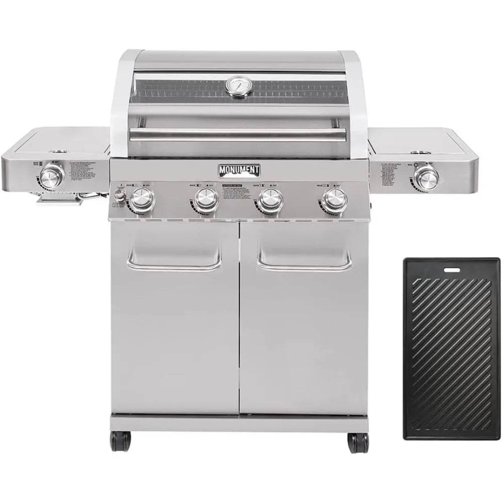 Stainless Steel 4-Burner Propane Gas Grill with Infrared Side Sear and Side Burners - Loft&Timber
