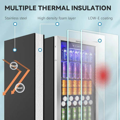 Beverage Refrigerator and Cooler, 128 Can Mini fridge