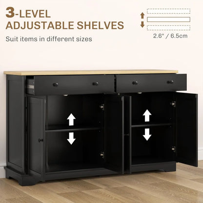 55" Modern Sideboard Buffet with 2 Doors, 2 Drawers, & 2 Shelves - Loft&Timber