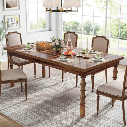 Tribesigns 62” Wood Patio Table for 4-6 People - Loft&Timber