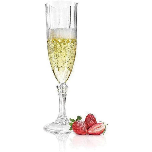 Disposable Plastic Champagne Flutes, Clear 8 oz Capacity - Loft&Timber