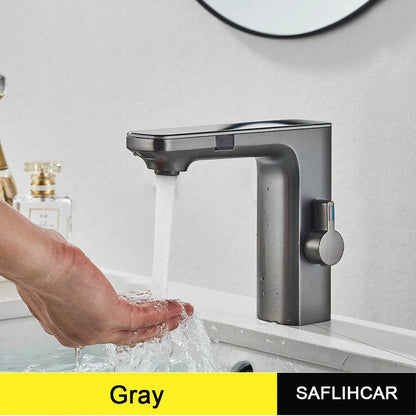 White Smart Daul Sensor Bathroom Basin Faucet - Loft&Timber