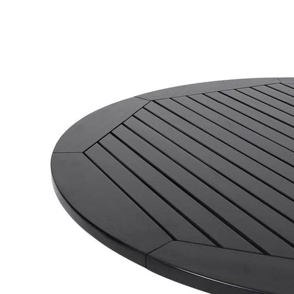 Sandee Dining Table, Round, Black - Loft&Timber