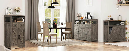 Vabches Sideboard Buffet Cabinet with Drawers & Charging Station - Loft&Timber