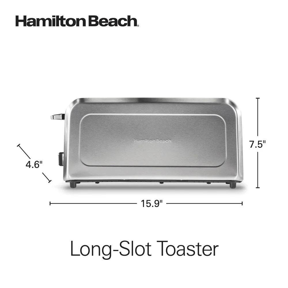 Stainless Steel Long-Slot Toaster 2-Slice Capacity with Bagel Button - Loft&Timber