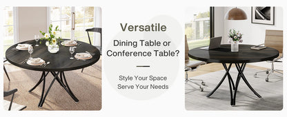 Tribesigns Round Dining Table for 4-6 People, 47" - Loft&Timber