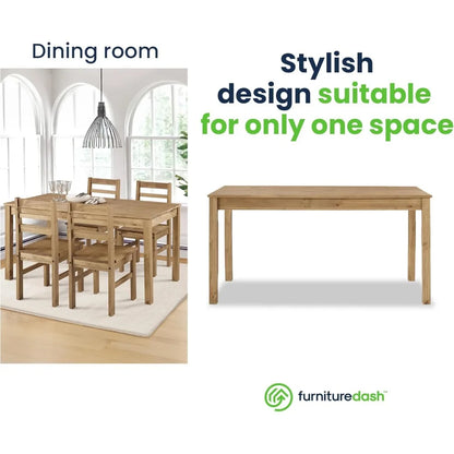 Dining Table Solid Wood 59.06" W, 29.53" D, 29" - Loft&Timber