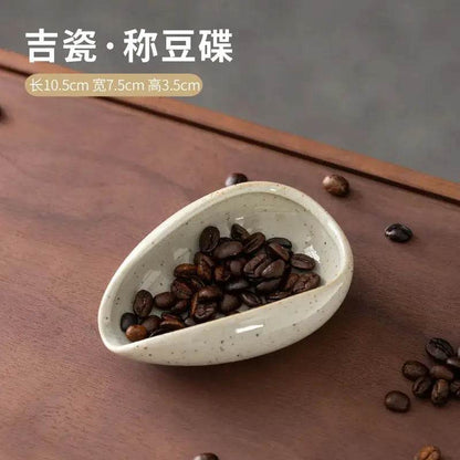 Ceramic Coffee Bean Dosing Cup Tray - Pottery Espresso Scoop for Precision Coffee Brewing - Loft&Timber