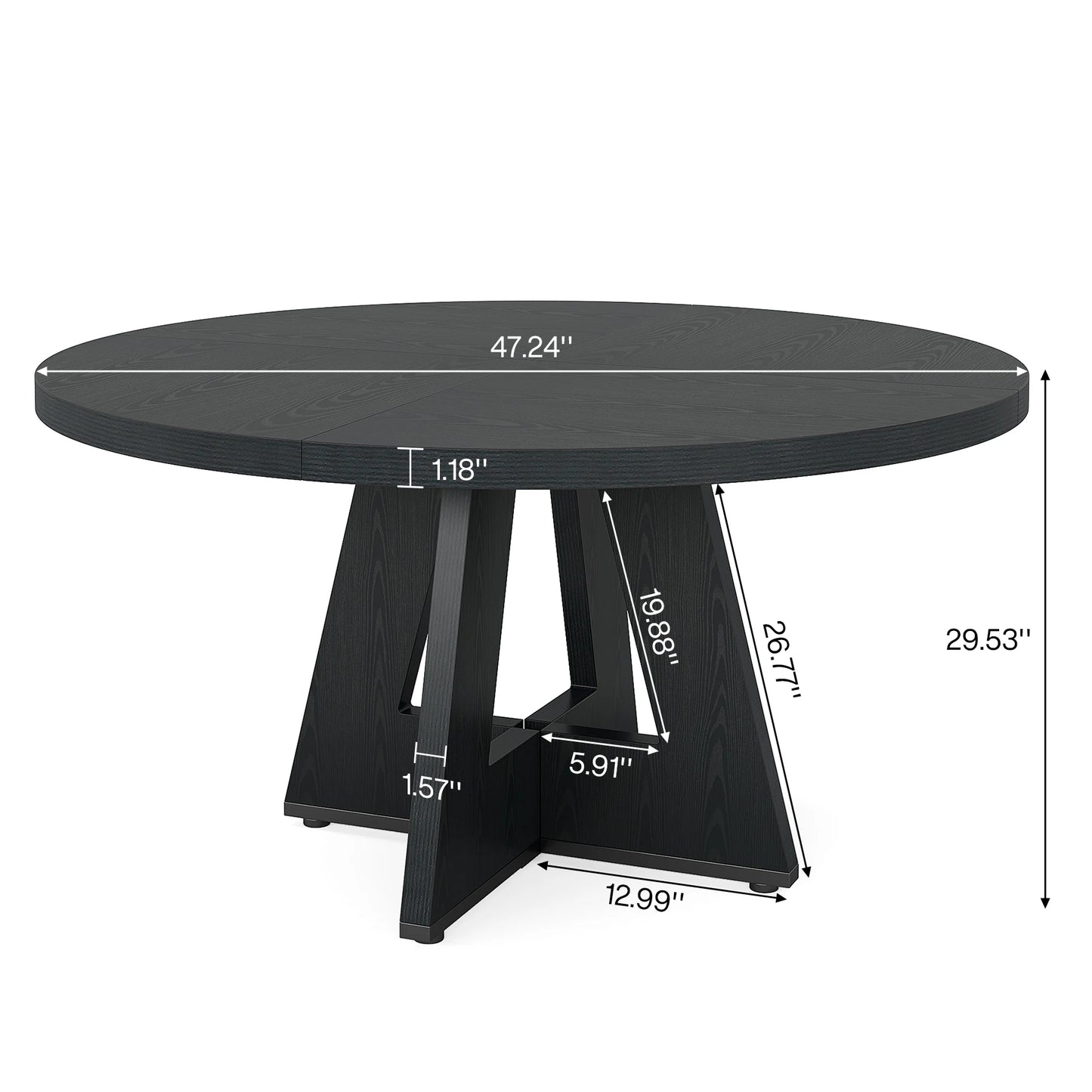 Tribesigns Round Dining Table for 4, 47" - Loft&Timber