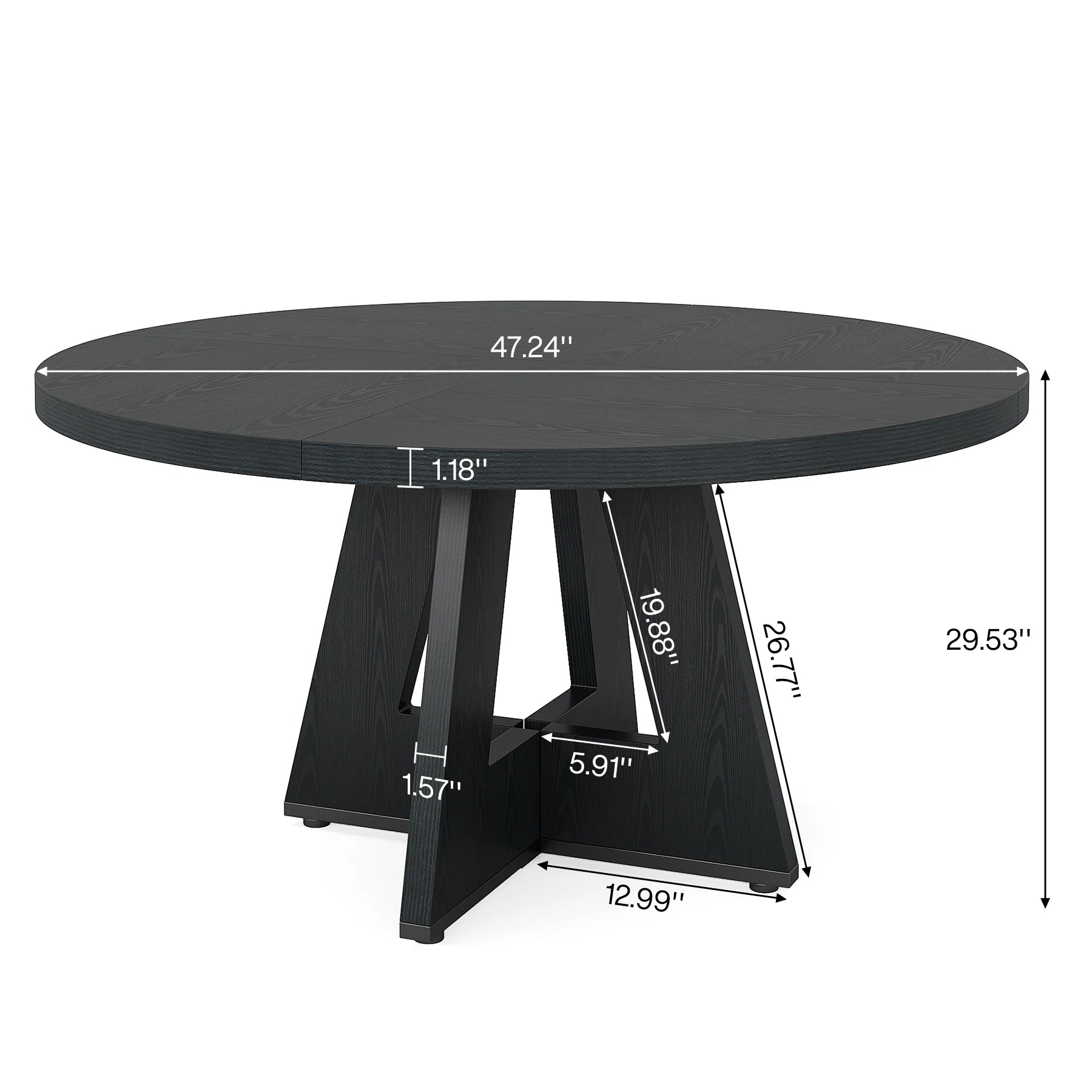 Tribesigns Round Dining Table for 4, 47" - Loft&Timber