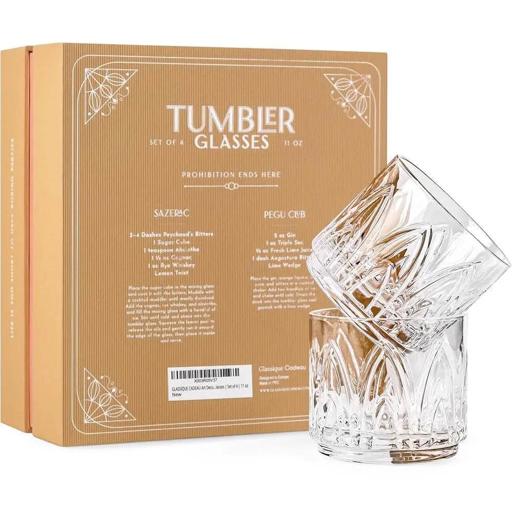 Vintage Art D Crystal Lowball Cocktail Glasses, Set Of 4 - Loft&Timber