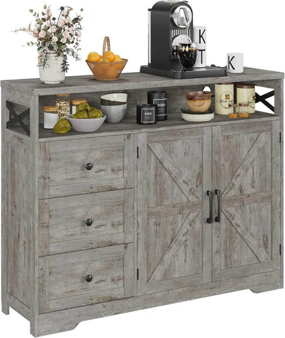 Vabches Buffet Cabinet Wooden Sideboard - Loft&Timber