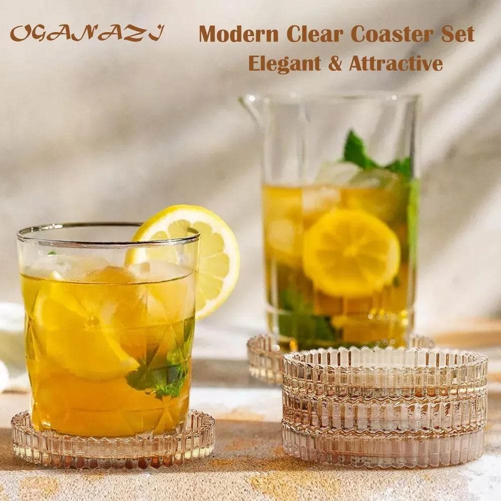 Modern Clear Coaster Set of 5 - Loft&Timber