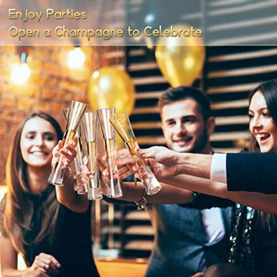 Hand Blown Clear Crystal Champagne Flute Glasses - Loft&Timber