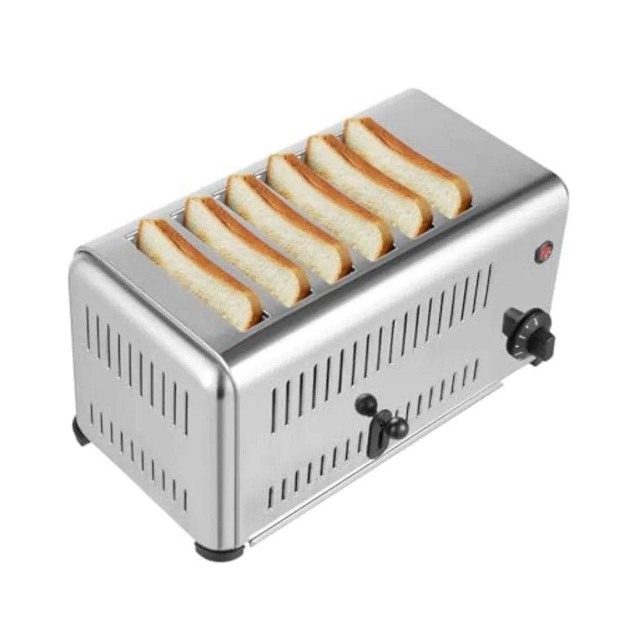 6Slice Commercial Toaster with 5 Adjustable Bread Shade Settings