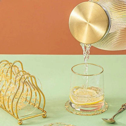 Round Resin Acrylic Gold Foil Coaster Cup - Loft&Timber