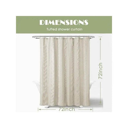 Striped Tufted Shower Curtain, 72x72 Inch - Loft&Timber