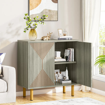 59" Tribesigns Modern Natural Storage Cabinet; Freestanding Floor Cabinet - Loft&Timber