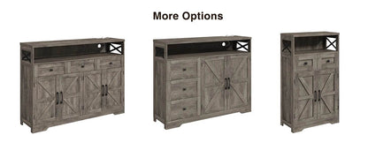 Vabches Sideboard Buffet Cabinet with Drawers & Charging Station - Loft&Timber