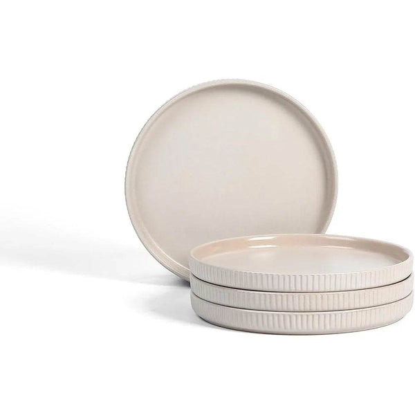 Durable Stoneware Salad Plate Set 4