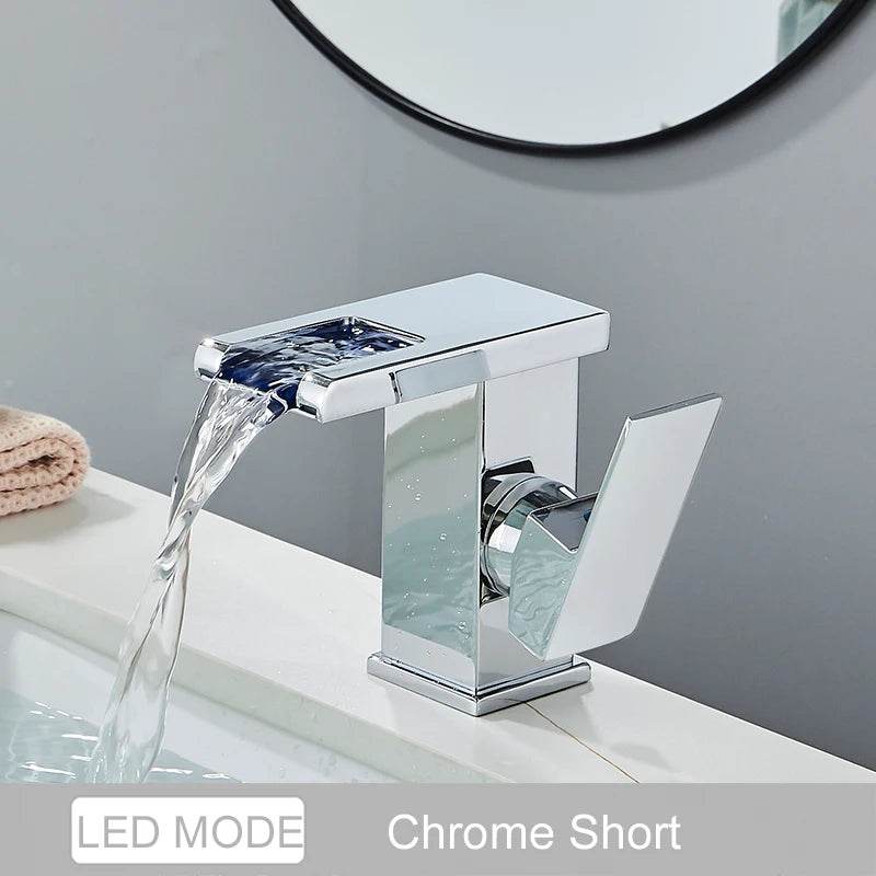 Luxury LED Color Changing Waterfall Basin Sink Faucet - Loft&Timber