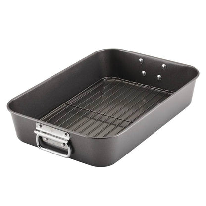 Nonstick Steel Roasting Pan with Removable Rack - Loft&Timber