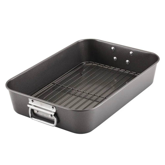 Nonstick Steel Roasting Pan with Removable Rack - Loft&Timber