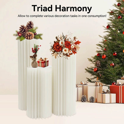 3-Tier Cardboard Centerpiece Stands, 60cm 80cm 100cm - Loft&Timber
