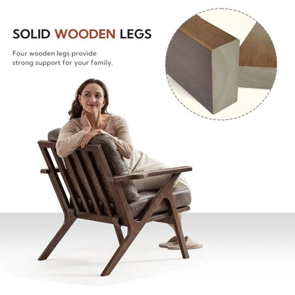 Accent Chairs for Living Room,PU Leather Mid Century - Loft&Timber