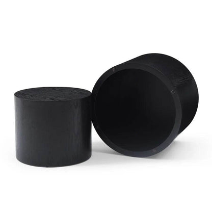 Round Coffee Table Set of 2 Nesting Coffee Tables, BLACK - Loft&Timber