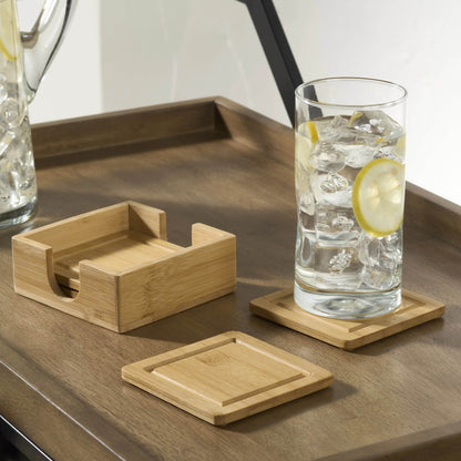 Pack of 3 Natural bamboo coasters with cork - Loft&Timber