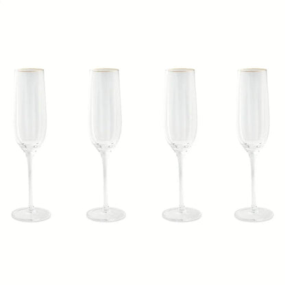 4-Pack Scalloped Champagne Flutes Set - Loft&Timber