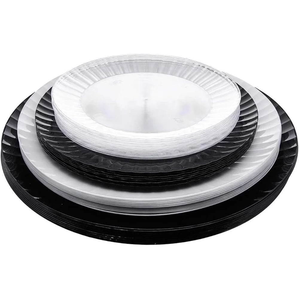 Deluxe Hard Plastic Round Salad Plates 70 Count 7-1/2 Inch - Loft&Timber