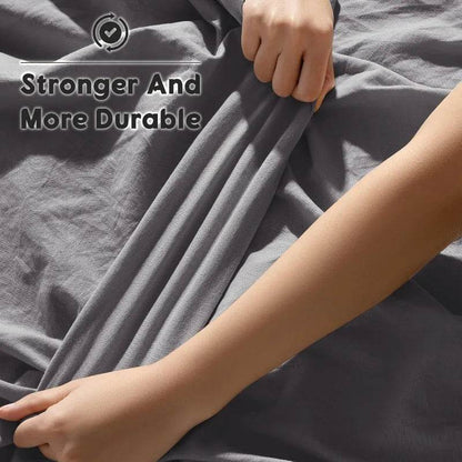 100% French Pure Linen Sheets, Breathable and Durable Line Queen Size Sheets - Loft&Timber