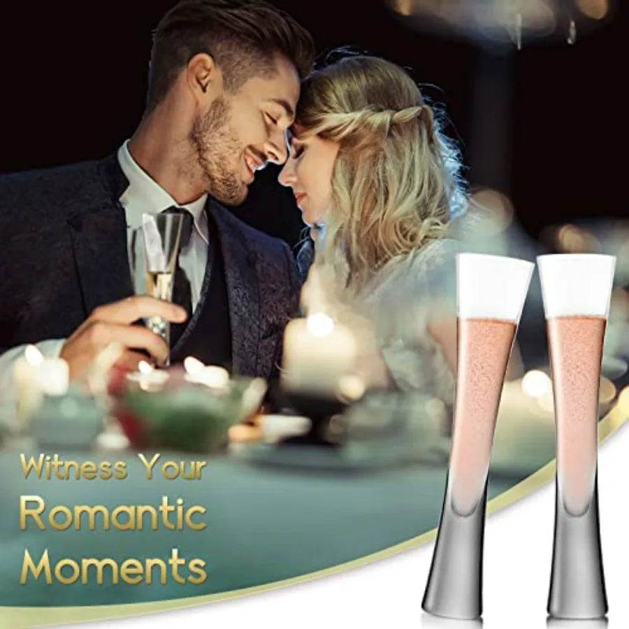 Hand Blown Clear Crystal Champagne Flute Glasses - Loft&Timber