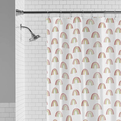 Eco-Friendly Waterproof Rainbow PEVA Shower Curtain Set with 12 Hooks - Loft&Timber