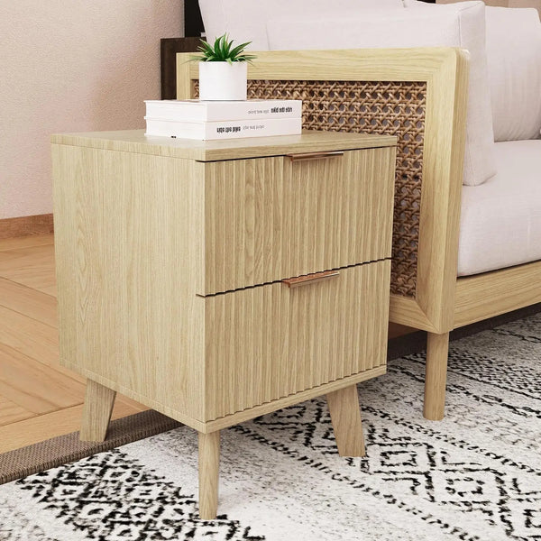 Fluted Nightstands, Mid Century Modern Drawer