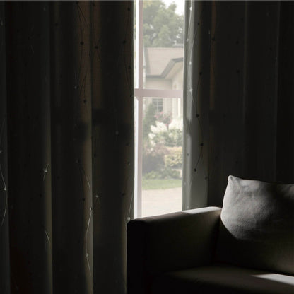 Pack Of 2 Sliver Print Blackout Curtains - Loft&Timber