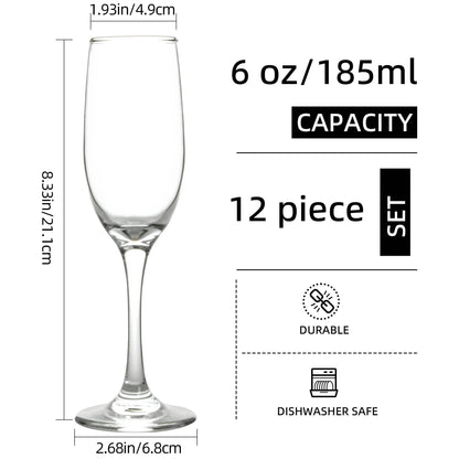 6oz 16-Pack Thickened Champagne Glasses - Loft&Timber