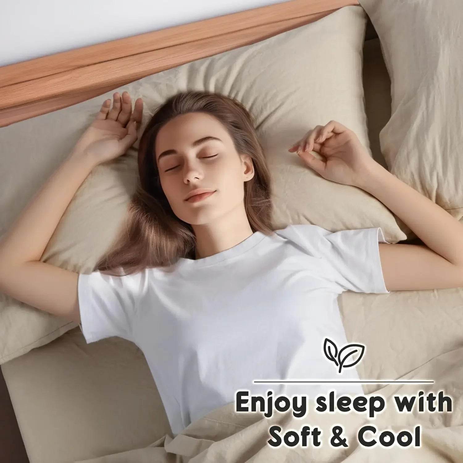 100% French Pure Linen Sheets, Breathable and Durable Line Queen Size Sheets - Loft&Timber