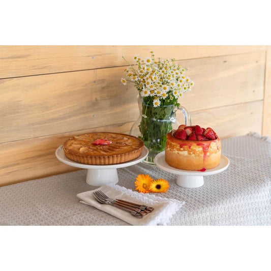 2 Piece Porcelain Cake Stand Set Stacking Display - Loft&Timber