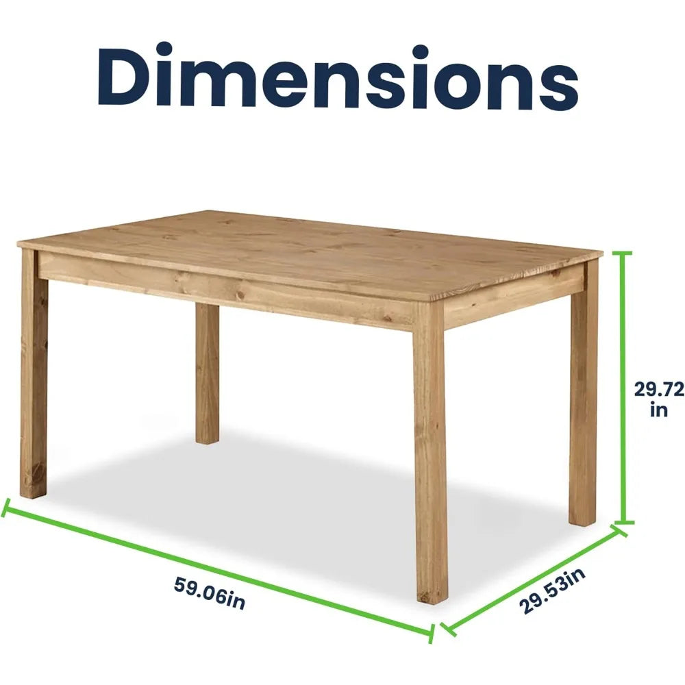 Dining Table Solid Wood 59.06" W, 29.53" D, 29" - Loft&Timber