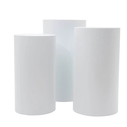 Set of 3 White Flower and Cake Vases - Loft&Timber
