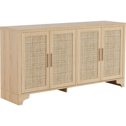 Natural Rattan Sideboard Buffet Cabinet with Storage - Loft&Timber