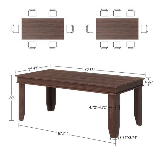 70" Farmhouse Dining Table Only - Loft&Timber