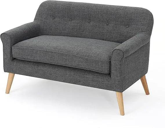 Mariah Mid-Century Modern Loveseat, Grey - Loft&Timber