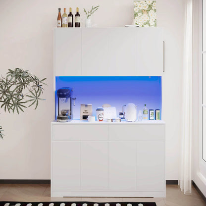71'' Tall Kitchen Pantry with LED Lights - Loft&Timber
